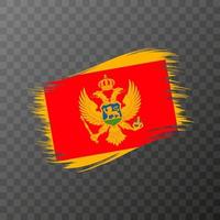 montenegro nationalflagge. Grunge-Pinselstrich. Vektorillustration auf transparentem Hintergrund. vektor