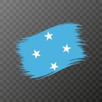 micronesia nationell flagga. grunge borsta stroke. vektor illustration på transparent bakgrund.