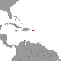 Puerto Rico auf der Weltkarte. Vektor-Illustration. vektor