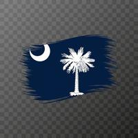 söder Carolina stat flagga i borsta stil på transparent bakgrund. vektor illustration.