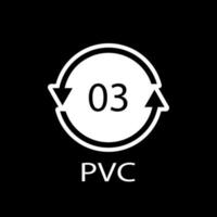 högdensitetspolyeten 03 pvc-ikonsymbol vektor