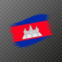 Kambodscha Nationalflagge. Grunge-Pinselstrich. Vektorillustration auf transparentem Hintergrund. vektor