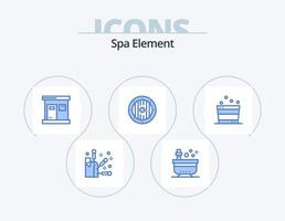 Spa-Element blau Icon Pack 5 Icon Design. Entspannen Sie Sich. Spa. heiß. Schild. Element vektor