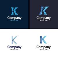 brev k stor logotyp packa design kreativ modern logotyper design för din företag vektor
