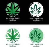 Unkraut Cannabisblatt medizinischer Logovektor des Marihuanablattes