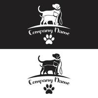 djur- sällskapsdjur, hund och katt logotyp design vektor
