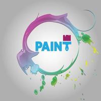 malen sie regenbogenfarbe malerei logo typografische logo design illustration vektor
