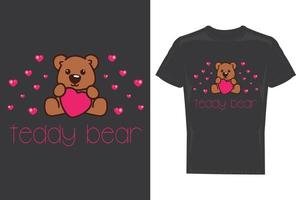 Teddybär-T-Shirt-Design für Männer, Frauen und Kinder vektor