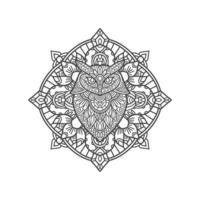 Uggla huvud mandala illustration vektor