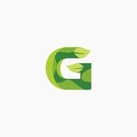 natur g logotyp, grön g logotyp, g brev illustration, vektor