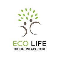 eco liv logotyp, eco logotyp, eco person logotyp vektor