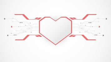 vit röd hjärta teknologi valentine bakgrund abstrakt. teknologi med linje ,digital, hjärta, punkt, högteknologi, valentine begrepp , vektor. hjärta teknologisk för valentine dag, bakgrund, webb baner. vektor