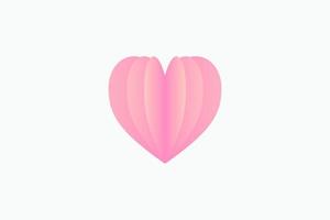 rosa herz auf weißem papier abstrakter hintergrund mit himmel und liniendesign für valentinstagfestival, muttertag, posterherz, banner, geschenkkarte. Vektor-Illustration. Papierkunststil. vektor