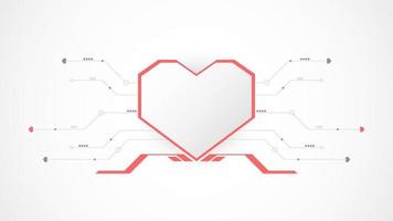 vit röd hjärta teknologi valentine bakgrund abstrakt. teknologi med linje ,digital, hjärta, punkt, högteknologi, valentine begrepp , vektor. hjärta teknologisk för valentine dag, bakgrund, webb baner. vektor