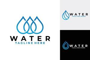 vatten logotyp uppsättning ikon vektor