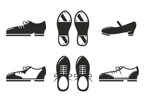 Schwarze Tap Schuhe Icon Vektor