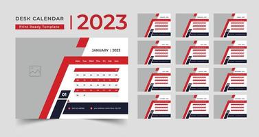 skrivbord kalender 2023 mall design, kreativ skrivbord kalender, tabell kalender 2023 vektor