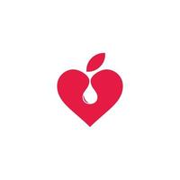 Liebe roter Apfel flüssiger saftiger Fruchtetikettenvektor vektor