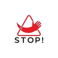 Dreieck Stop Handzeichen Symbol Symbol Vektor