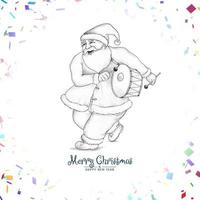 skön glad jul festival kort med santa claus design vektor