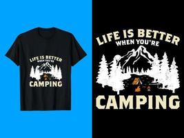 Das Leben ist besser, wenn Sie T-Shirt-Design campen vektor