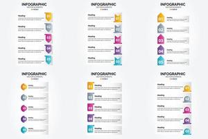 flaches Designset der Vektorillustrations-Infografiken für Werbebroschürenflieger und -zeitschrift vektor