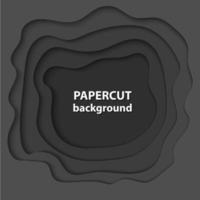 Vektorhintergrund mit schwarzen Papierschnittformen. 3D abstrakter Papierkunststil, Design-Layout für Geschäftspräsentationen, Flyer, Poster, Drucke, Dekoration, Karten, Broschüren-Cover.