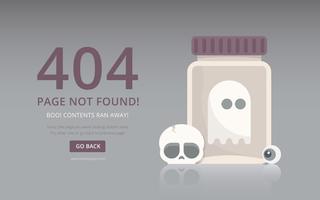 Halloween-Illustration. Lustige Horrorfiguren. 404-Seitenfehlervorschau. vektor