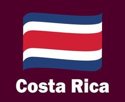 costa rica flagga band med namn symbol design norr Amerika fotboll slutlig vektor norr amerikan länder fotboll lag illustration