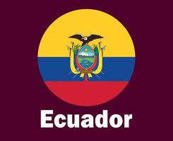 ecuador flagga med namn symbol design latin Amerika fotboll slutlig vektor latin amerikan länder fotboll lag illustration