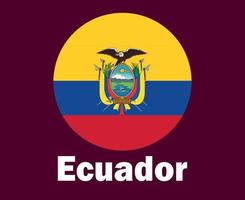 ecuador flagge mit namen symbol design lateinamerika fußball finale vektor lateinamerikanische länder fußballmannschaften illustration