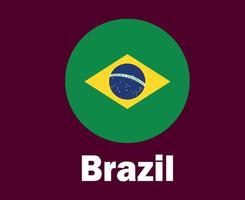 Brasilien flagga med namn symbol design latin Amerika fotboll slutlig vektor latin amerikan länder fotboll lag illustration