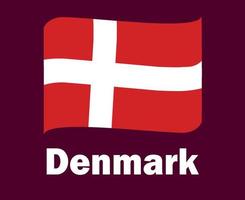 Danmark flagga band med namn symbol design Europa fotboll slutlig vektor europeisk länder fotboll lag illustration