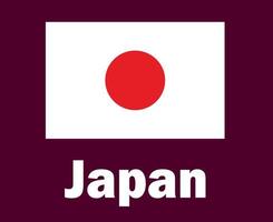 japan flag emblem mit namen symbol design asien fußball finale vektor asiatische länder fußballmannschaften illustration