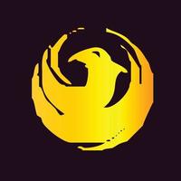 Vektor-Illustration Logo Phoenix isoliert auf schwarzem Hintergrund vektor