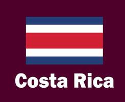 costa rica flagge emblem mit namen symbol design nordamerika fußball finale vektor nordamerikanische länder fußballmannschaften illustration