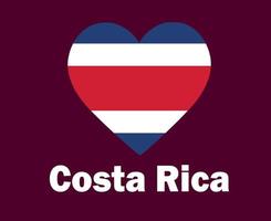 costa rica flagge herz mit namen symbol design nordamerika fußball finale vektor nordamerikanische länder fußballmannschaften illustration