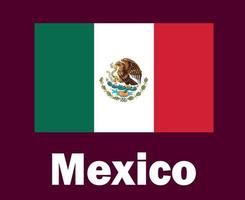 mexiko flaggenemblem mit namen symbol design nordamerika fußball finale vektor nordamerikanische länder fußballmannschaften illustration