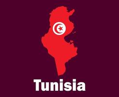 tunisien Karta flagga med namn symbol design afrika fotboll slutlig vektor afrikansk länder fotboll lag illustration