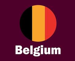 belgien flagga med namn symbol design Europa fotboll slutlig vektor europeisk länder fotboll lag illustration