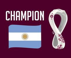 argentinischer flaggenbandmeister mit logosymbol der weltmeisterschaft 2022 endgültiges fußballdesign lateinamerika vektor lateinamerikanische länder fußballmannschaften illustration