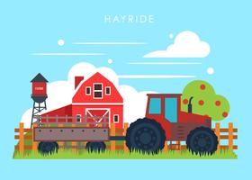 Hayride auf einem Bauernhof-Vektor vektor
