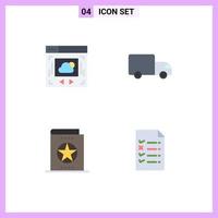 Stock Vector Icon Pack mit 4 Zeilenzeichen und Symbolen für die Webseite Halloween-Lieferwagen, der editierbare Vektordesign-Elemente lernt