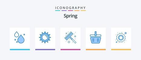 vår blå 5 ikon packa Inklusive dagtid. solig. verktyg. Sol. formning. kreativ ikoner design vektor