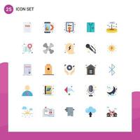 25 flaches Farbpaket der Benutzeroberfläche mit modernen Zeichen und Symbolen von bearbeitbaren Vektordesign-Elementen für das Marketing von Hemden aus Kleidungsstoff vektor