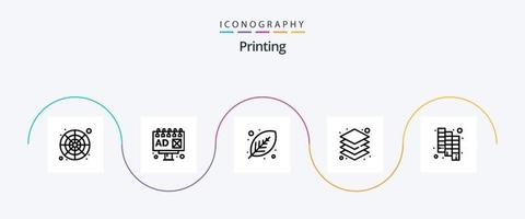 Druckzeile 5 Icon Pack inklusive Katalog. Server. Öko. s. drucken d vektor
