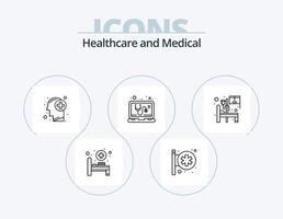 medizinische Linie Icon Pack 5 Icon Design. Labor. Schleife. online. medizinisch. Krebs vektor