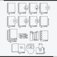 Libro Linie Icon Set Vektor