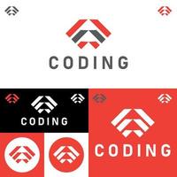 kodare företag logo.minimalistisk digital koda logotyp. programmerare ikon vektor illustration. programvara koda programmerare logotyp