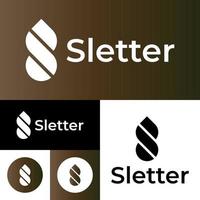 s Brief logo.bold runde Form Logo template.vector illustration.schwarze und weiße Farbe. vektor